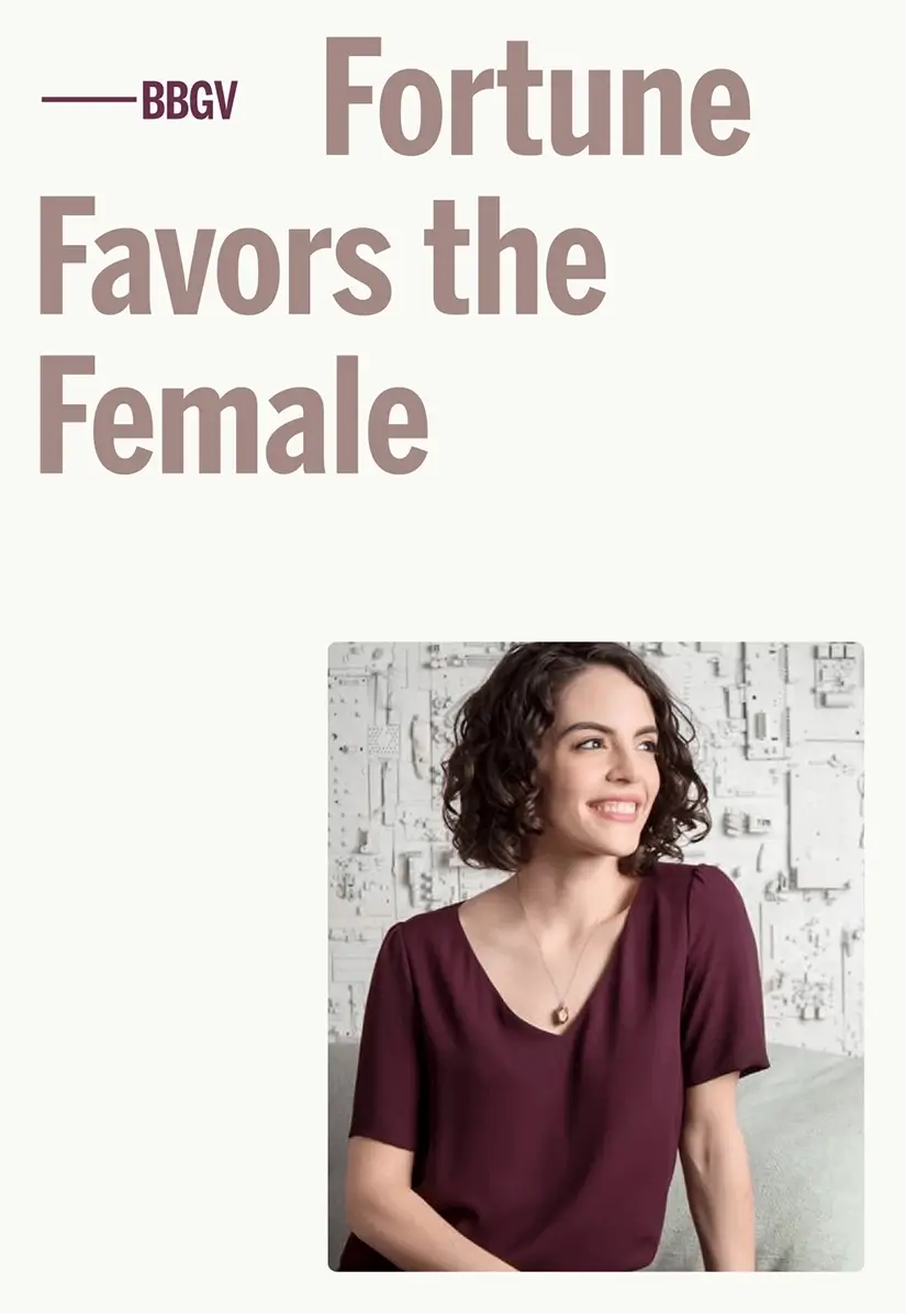 Poster with title 'Fortune Favors the Female'