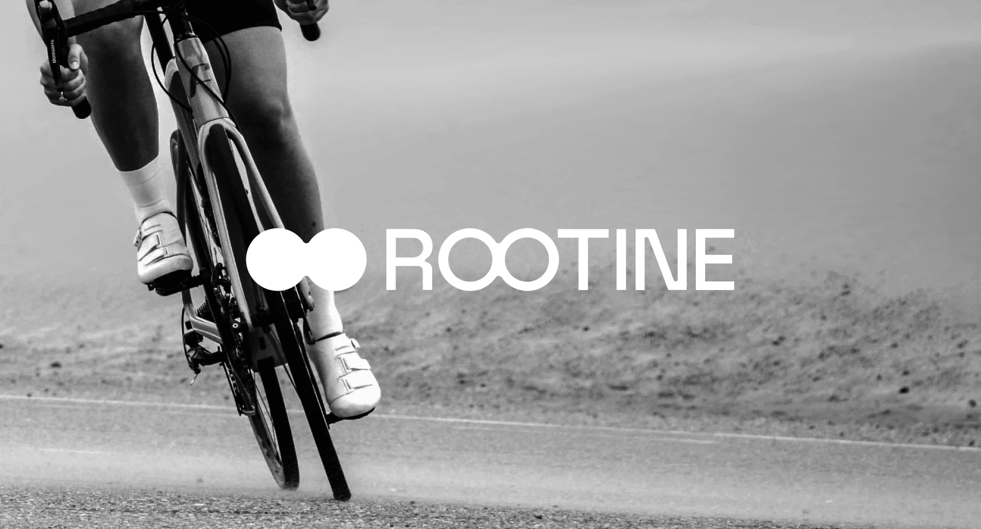 link card for the project Rootine showing a cyclist and the Rootine logo